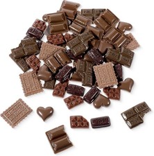 60 Pcs Fake Chocolate Decorations Simulation Faux 0.05 inches x 0.1