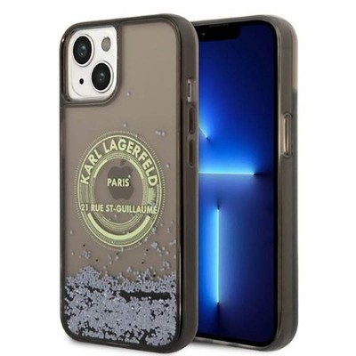 Karl Lagerfeld Liquid Glitter Round RSG Logo Case - iPhone 14 Plus Case 