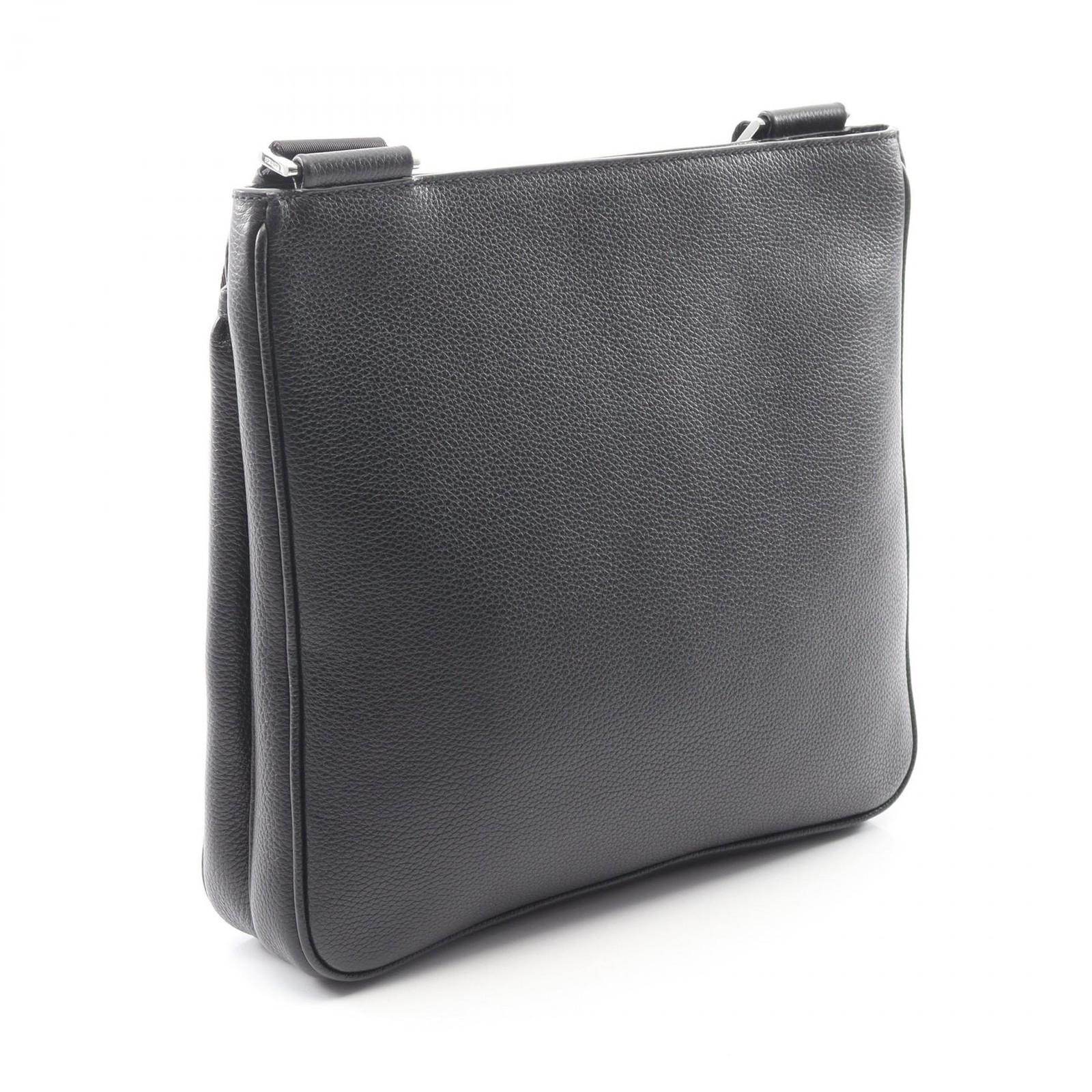 PRADA VITTELO Shoulder Crossbody Bag 2VH019 leather Black logo Used unisex thumbnail 2