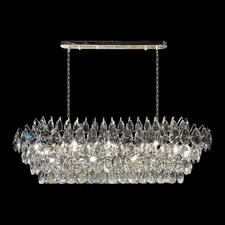 Teardrop Crystal Diamond Linear Chandelier 40"