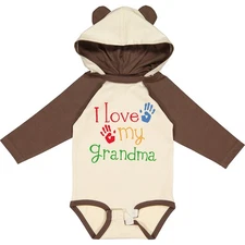 Inktastic I Love My Grandma Long Sleeve Creeper Grandmother Mothers Day Grandson