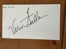 VERN FULLER (1946) autographed 3 x 5 index card MLB Guaranteed to Pass