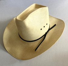RESISTOL Cowboy Hat 7 1/4 Genuine 10X Shantung Straw Panama QH60 Made In Texas
