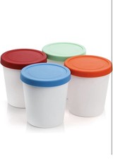4 Pack Ice Cream Containers, 1 Quart Freezer Storage Assorted NEW