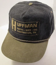 Huffman Pontiac Dealership Hat Stonewashed Blue Vtg Rope Snap Cap Covington TN