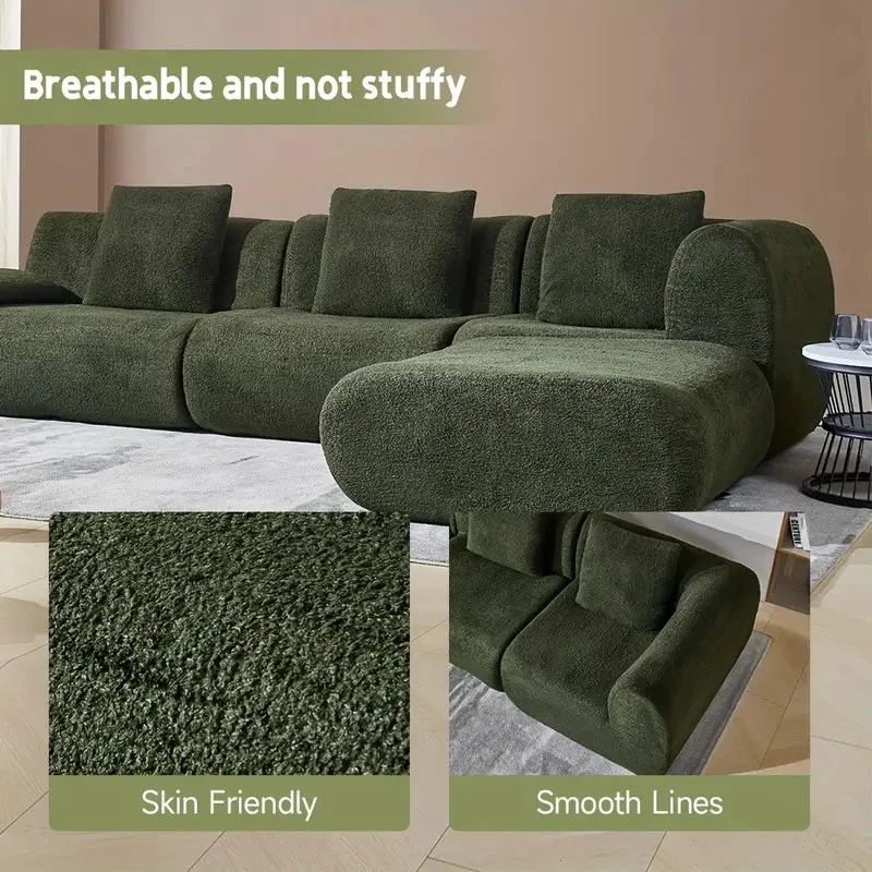 Sofá Combinado Gratis Sofá en Forma de L Sofá Estudio Moderno Simplicidad Sofá Nube Foto 4 de 4