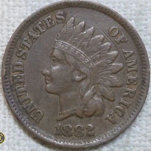 1882 Indian Cent XF w/ old obv scratch.  True Auction. Breaking Up Sets