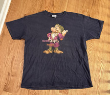 Vintage im Dopey Mens Blue T Shirt 2xl Disney Disneyland Resort Y2K 7 Dwarves