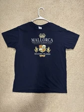 Mallorca Balearic Islands T-Shirt Mens Large Navy Tourist Graphic Tee