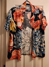 Goodfellow Men's Button-Down Shirt Size M, Color Tropical Flowers Abstract
