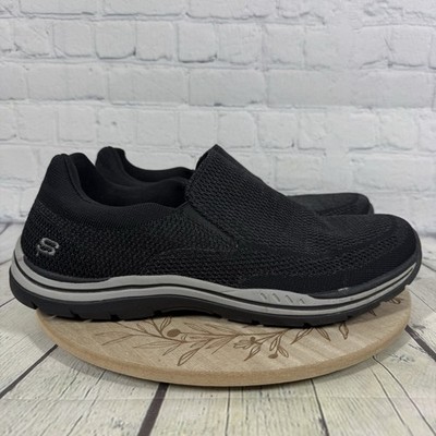 Skechers Sneaker Men Size 13 Relaxed Expected Gomel Slip On Black Knit Shoes