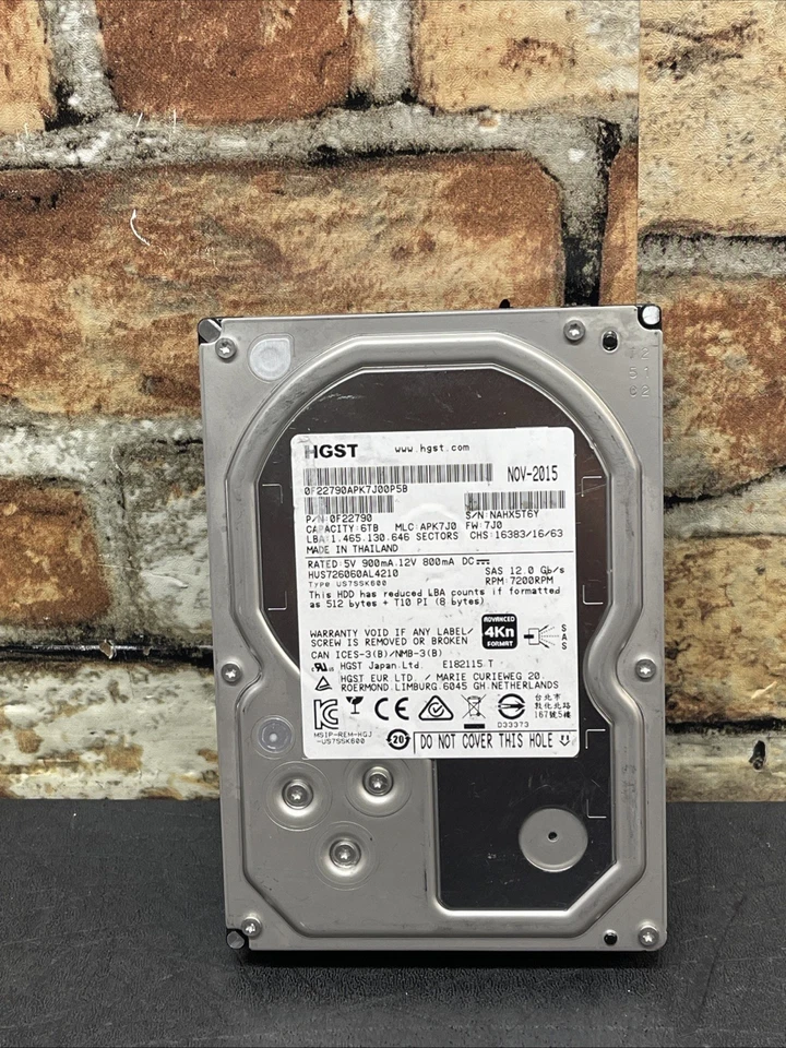 HGST Ultrastar HUS726060AL4210 6TB 3.5” SAS 12Gb/s Hard Drive - Image 3 of 4