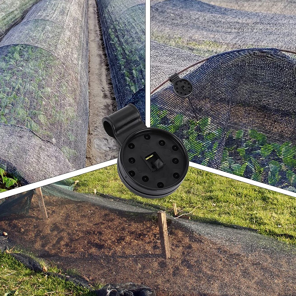 100PCS Shade Cloth Plastic Clips Heavy Duty Lock Grips Round Black Fixing Clamp