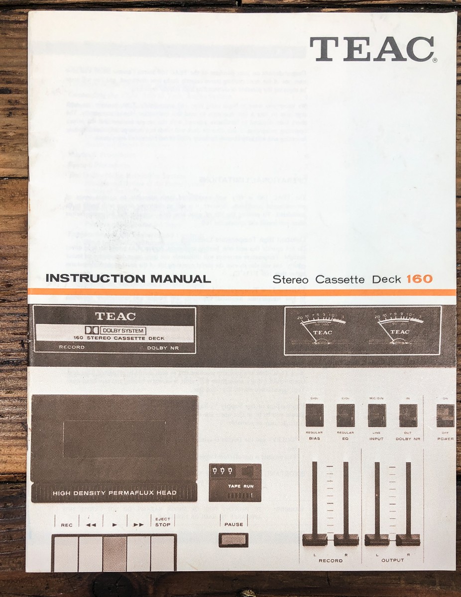Teac Model 160 Cassette Owners / User Manual *Original*