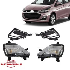 Front LED Fog Light Lamp DRL W/Cover Fits Chevrolet Spark 2019-2022 Left+Right