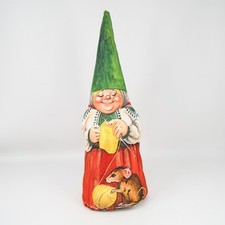 Vintage Gnome Knitting Grandma Mouse Year Fab...