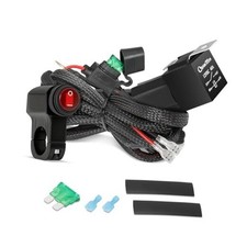 Light Bar Wiring Harness Kit with Motorcycle Handlebar Switch, 12V 40A 1 Lead