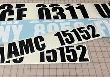 (2) Vinyl Decals Boat Jet Ski Registration ID Number Lettering Left Right Hull