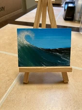 ACEO Original Acrylic Painting Landscape Abstract Art Card ATC Scenery 56 ocean