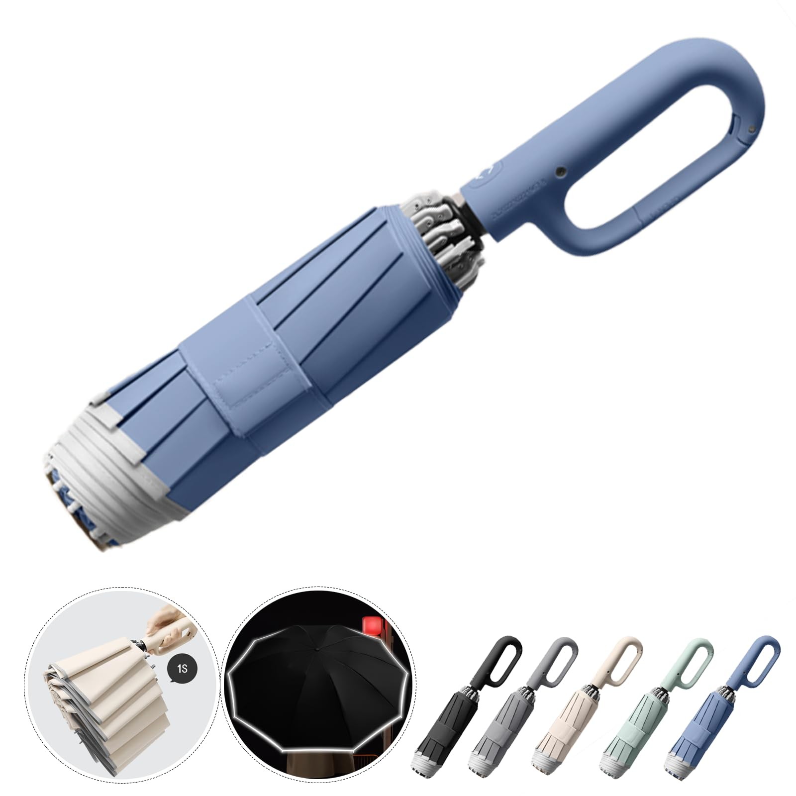 Ring Buckle Fully Automatic Umbrella, Reflective … - image 1