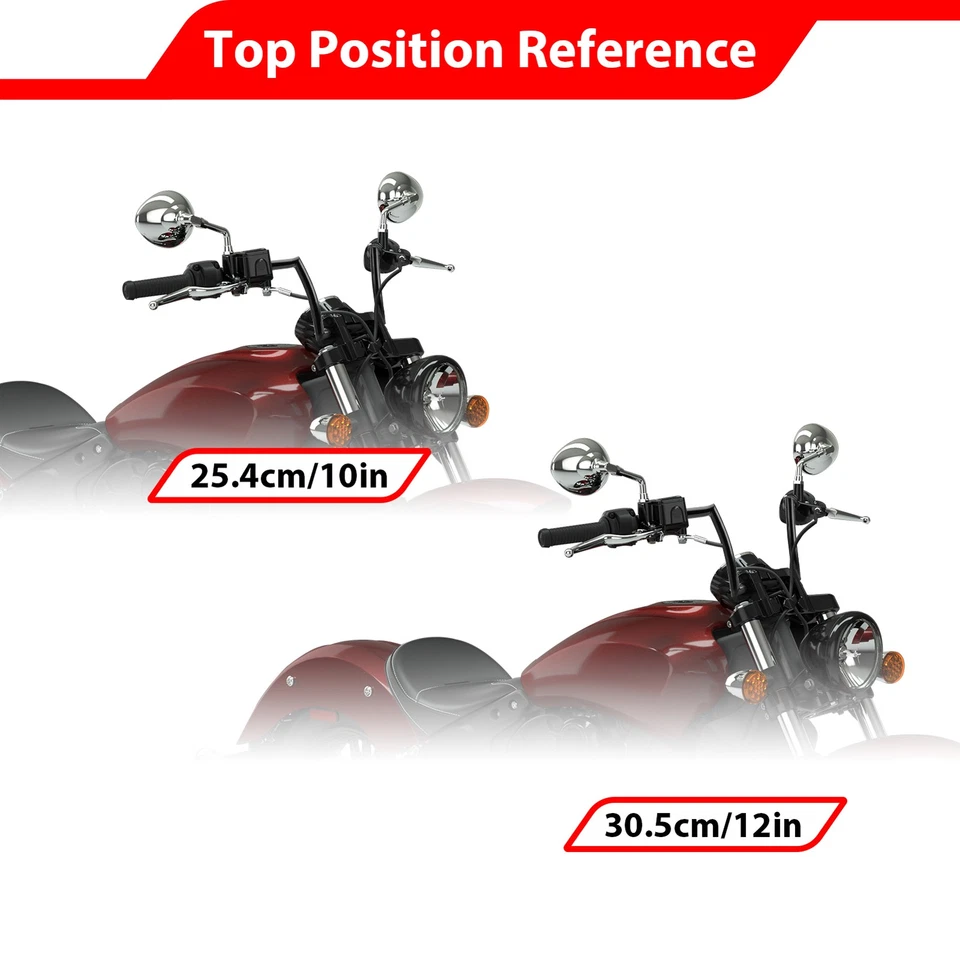 Manillar colgante de mono negro brillante para Indian Scout Bobber Twenty Sixty 12" Foto 3 de 4