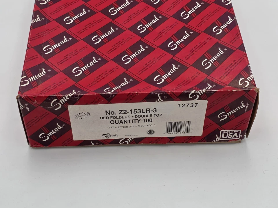Новый из старых запасов 90-е Smead 12737 папка для файлов, вырезанная вкладка 1/3, размер буквы, 100/коробка Z2-153LR-3 - Изображение 2 из 4