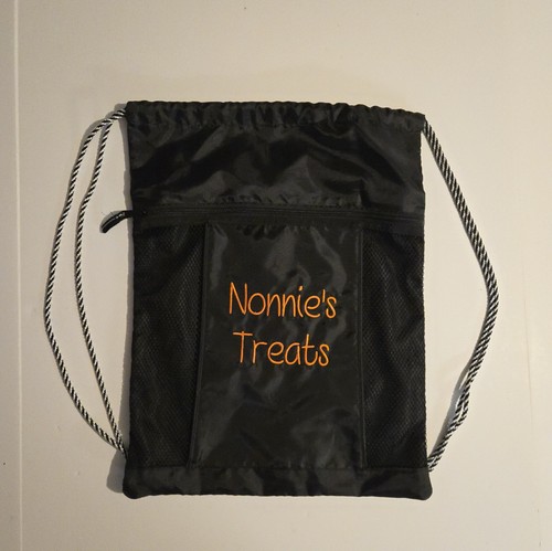 Nonnie's Treats Black Halloween BagThirty-One Cinch Sac Drawstring Backpack