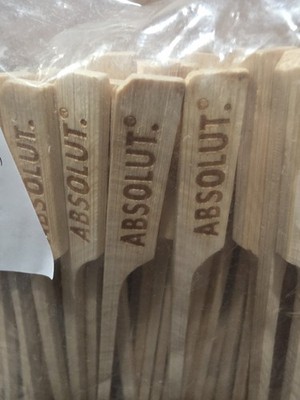 Absolut Vodka Bloody Mary Cocktail Wooden Picks Disposable 100pcs 7''