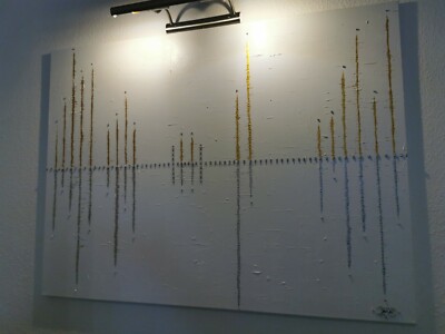 Acrylic Painting With 229 Genuine Swarovski Crystal Stones. XXL Picture 120x90 cm Luxury