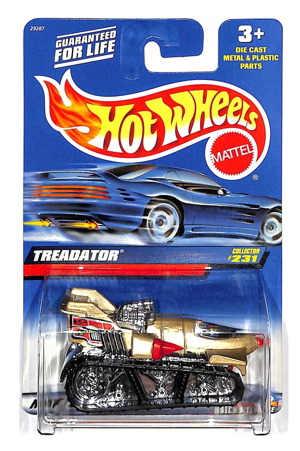 2000 Hot Wheels Collector #231 TREADATOR Gold-Chrome w/Black MW Wheels