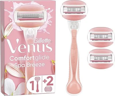 Gillette Venus ComfortGlide Spa Breeze Razor + 3 Razor Blades FAST FREE P&P