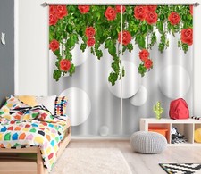 3D Red Flower Ball ZHUA1530 Photo Curtain Window Blockout Fabric Amy 2023