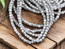 3mm Silver Rainbow Washed White Opal Czech Glass Round Druk Beads - 50 Beads