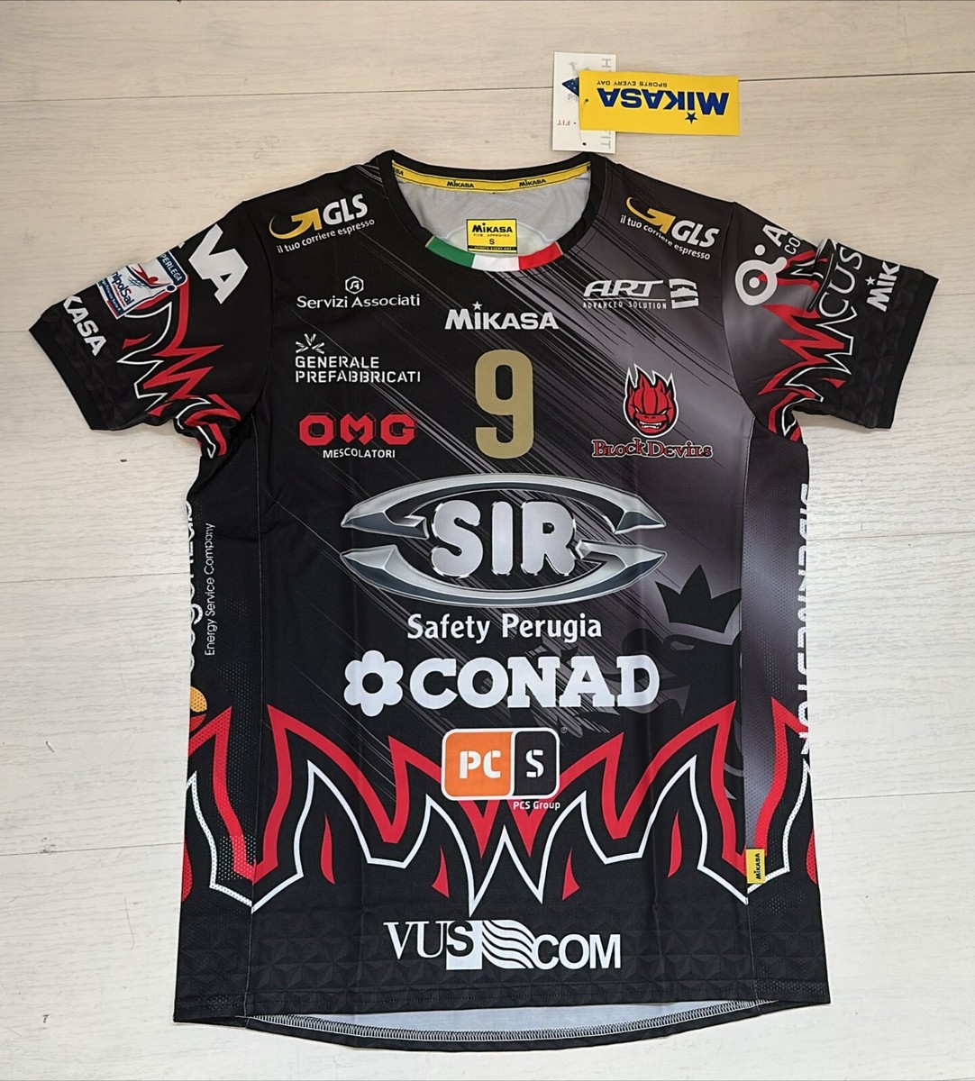 Mikasa SIR Safety Perugia ＋デサントシャツ Lサイズ Mikasa Maglia Pallavolo Gara Sir Safety Perugia Conad