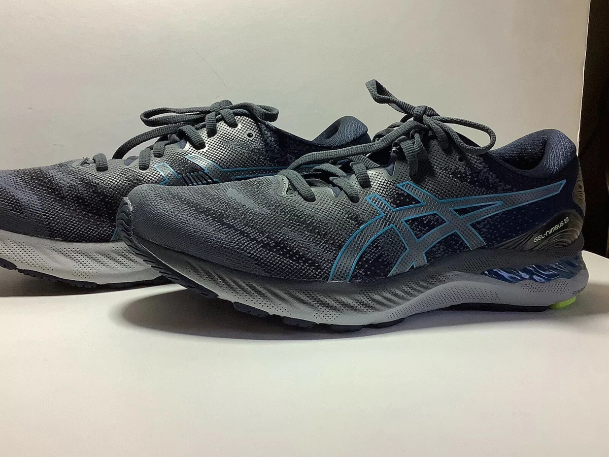 Chaussures de marche Asics Gel Nimbus 23 hommes taille 10 5 gris bleu 1011B004