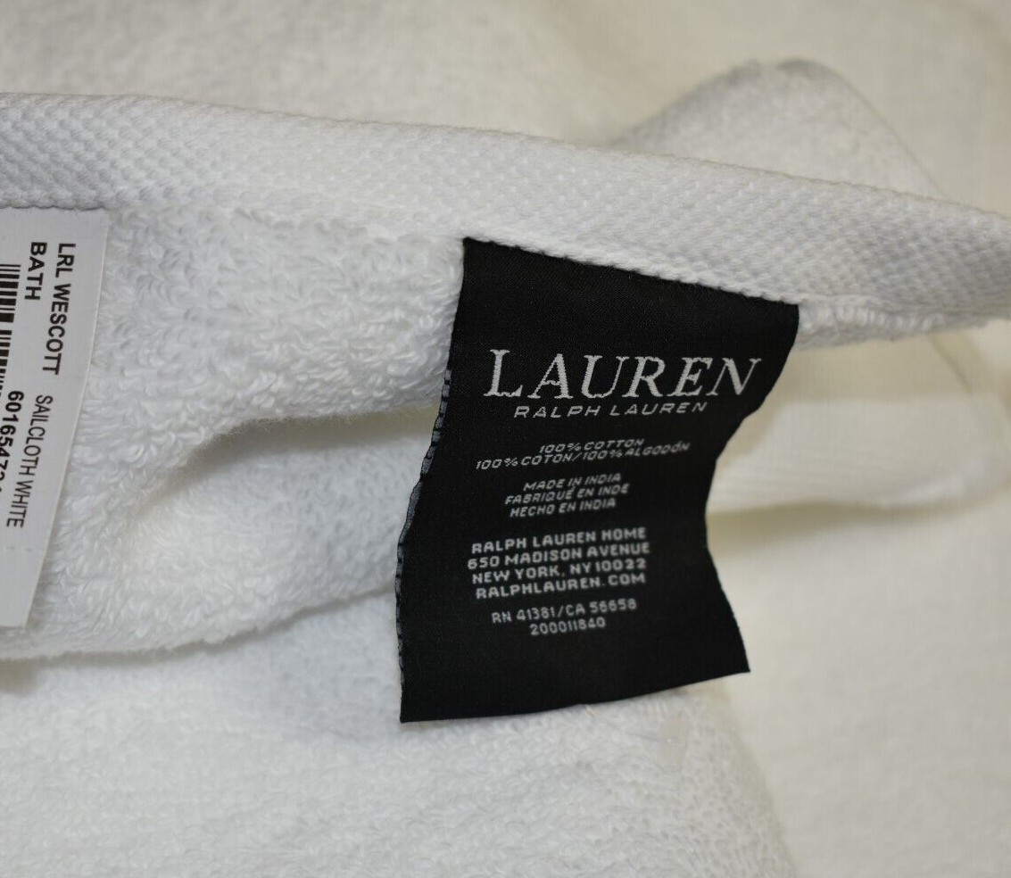 NEW Ralph Lauren Wescott 3 Pc Towel Set Bath + Hand + Washcloth Pure White eBay