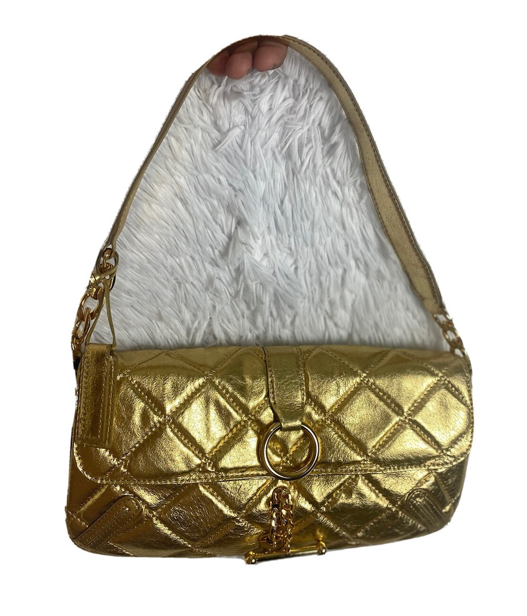Antonio Melani Shoulder Bag Gold Quilted Flap Purse NWOT