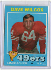 DAVE WILCOX 1971 TOPPS FOOTBALL CARD EX- #189 49ERS A121