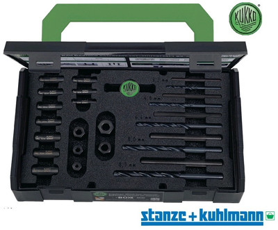 KUKKO Schraubenausdreher-Satz 49-U-B Inhalt 25-teilig  von M5 bis M16 Schrauben
