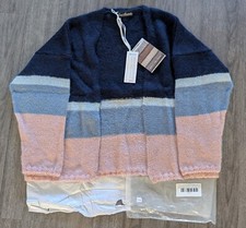 James Alexander Mohair Wool Block Cardigan Navy/Blue/Pink XXL BNWT