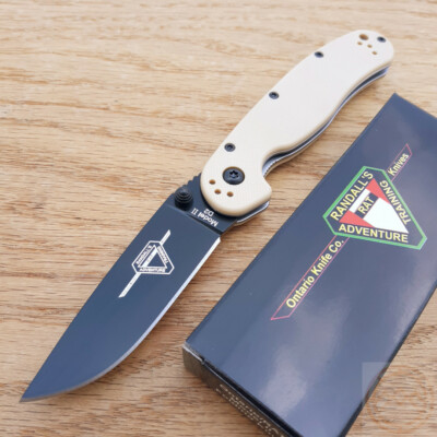 Ontario RAT II Folding Knife 3'' Black Finish D2 Tool Steel Drop Blade G10 Handle