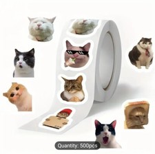 500 Mini Cute Cat Meme Stickers - Kitty Decals Phone Water Bottles Laptops