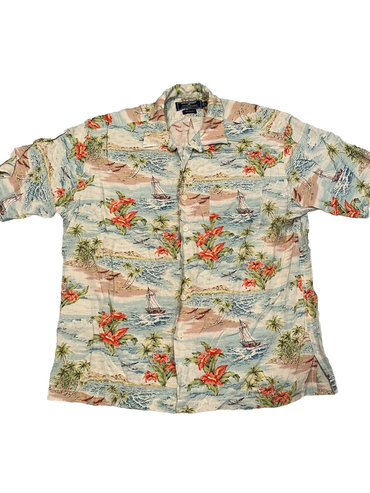 Camisas para hombre Polo Sport informales hawaianas con botones