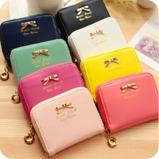 Women Wallet Leather Zip Multi-fol Card Holder Small Coin Purse Mini Bag Handbag