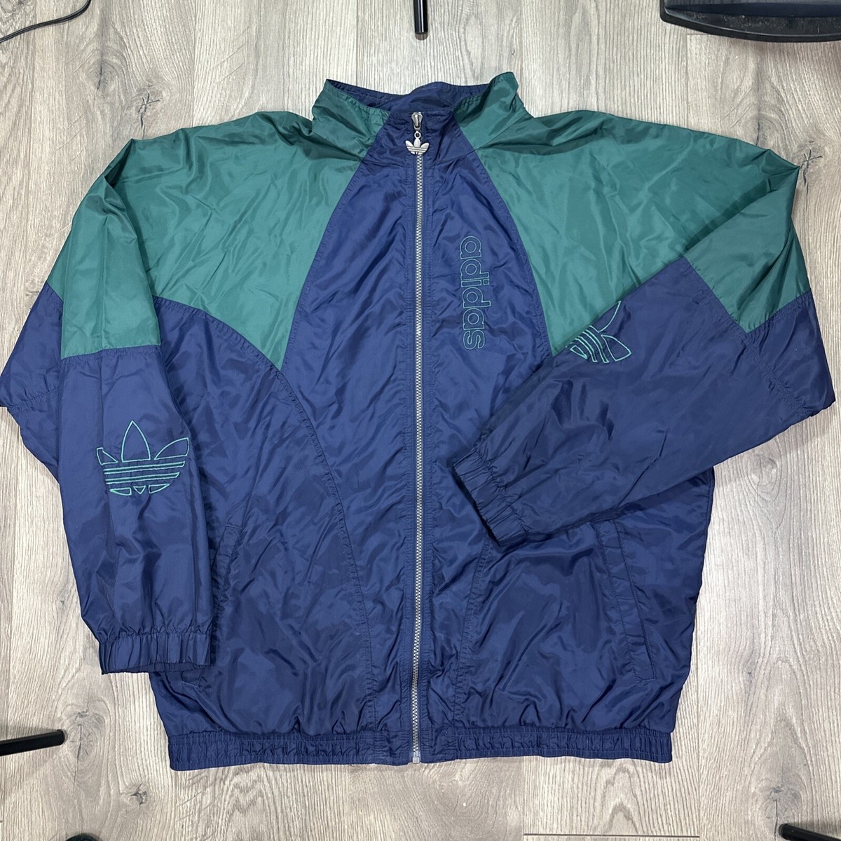 Vintage 90s Adidas Tracksuit Jacket & Pants Set Windbreaker