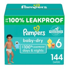 Pampers Baby Dry Size 6 Diapers Leakproof Soft Hypoallergenic Protection 100 ...