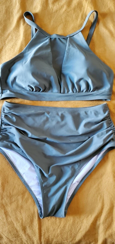 Womens Split Swimsuit Casual Solid Swimsuit Bikini Size S - Image 4 of 4