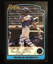 FRANKLIN GUTIERREZ 2003 BOWMAN TOPPS AUTOGRAPHED SIGNED AUTO BASEBALL CARD 225