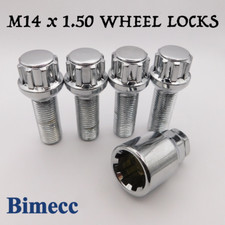 Sicherungsschrauben M14x1,5, R13 28mm (Bimecc) chrom f&uuml;r Mercedes SL [R230/R231/R129]