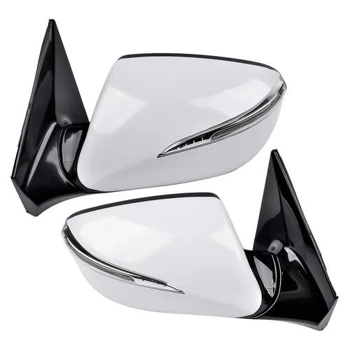 Driver & Passenger Side White Mirror Heated for Hyundai Santa Fe Sport 2013-2018